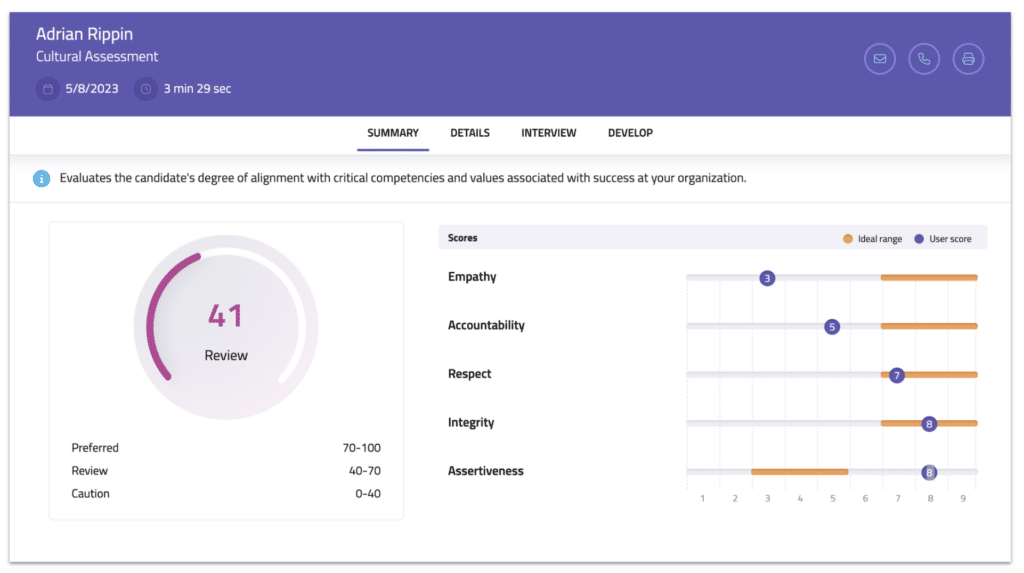 HighMatch Cultural Fit Report